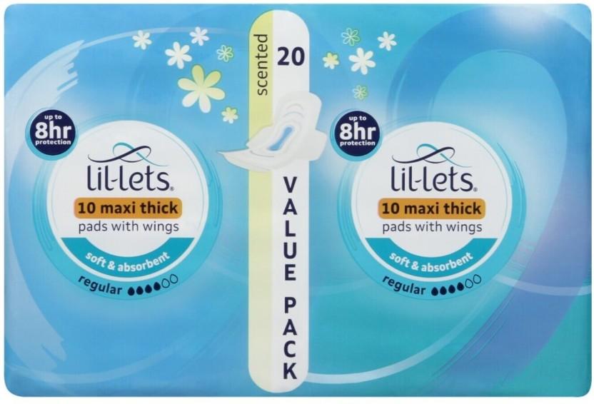 Lil-Lets Maxi Thick Pads Regular Scented Sanitary Pad (Pack of 20)