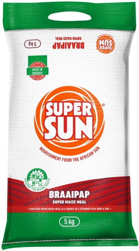 Super Sun Braaipap Maize Meal Maize/Corn (5 kg, Pack of 4)
