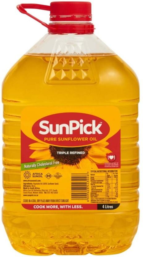 Sunpick Triple Refined Sunflower Oil Plastic Bottle (4 L)