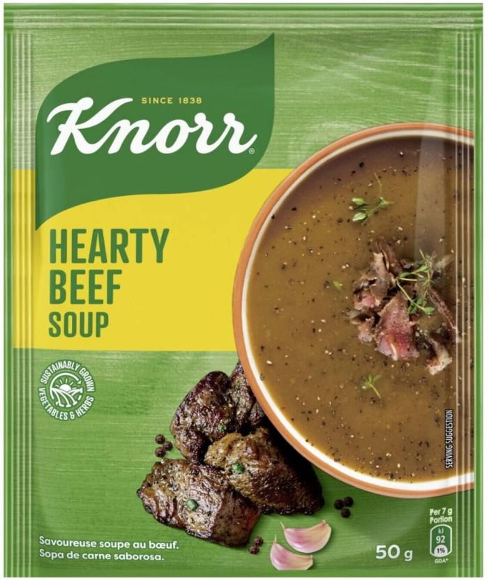 Knorr Hearty Beef Soup (Pack of 60, 50 g)