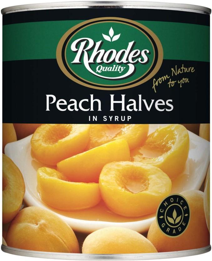 Rhodes Peach Halves in Syrup Fruits (36 kg)