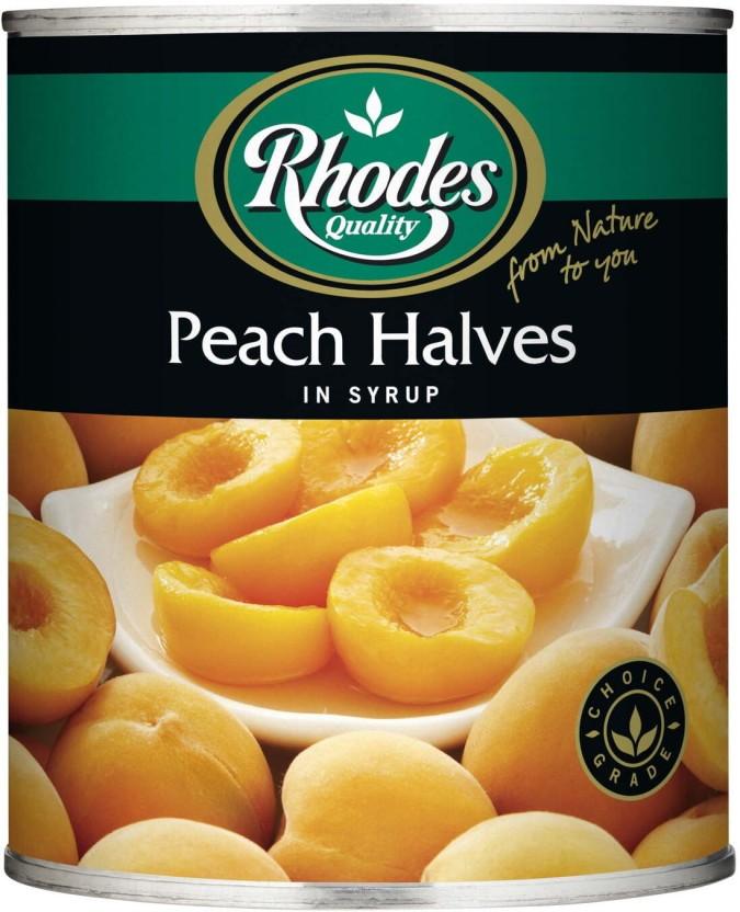 Rhodes Peach Halves in Syrup Fruits (825 g, Pack of 6)