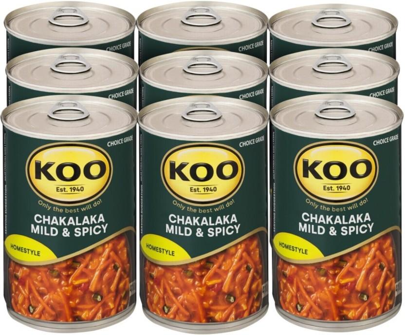 Koo Chakalaka Mild and Spicy Vegetables (410 g, Pack of 12)