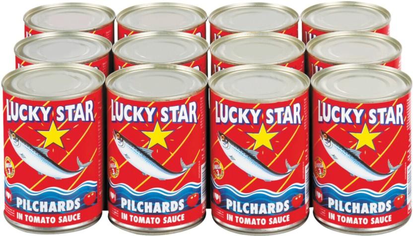 Lucky Star Pilchards in Tomato Sauce Sea Foods (400 g, Pack of 12)