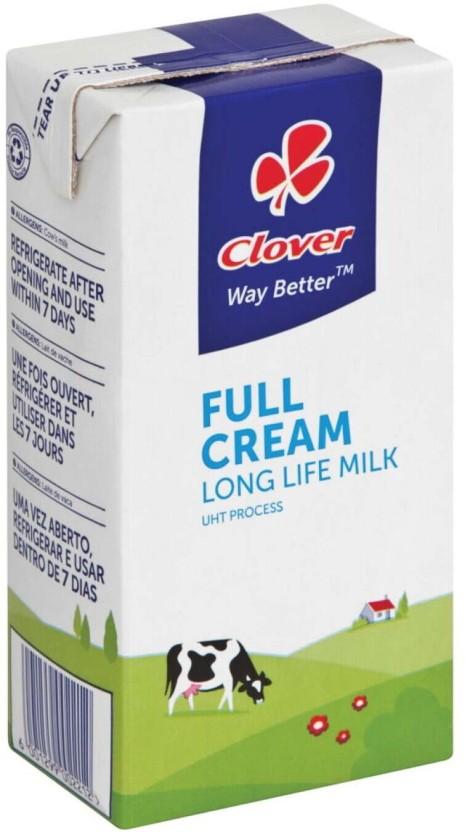 Clover Full Cream Long Life Milk, Plain Flavour (10 x 500 ml)