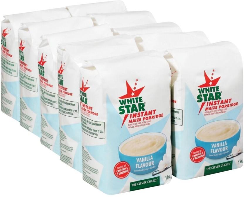 White Star Instant Maize Vanilla Flavour Pouch (10 x 1 kg)