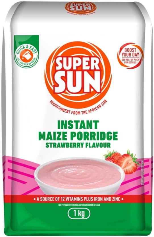 Supersun Instant Maize Porridge Strawberry Flavour Box (1 kg)