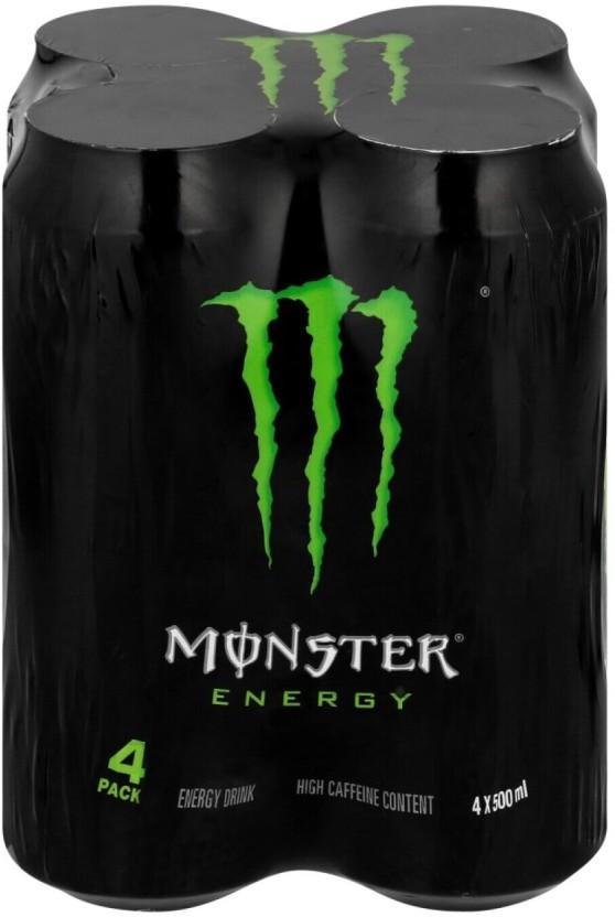 Monster High Caffeine Content Energy Drink (Unflavoured, 4 x 500 ml)