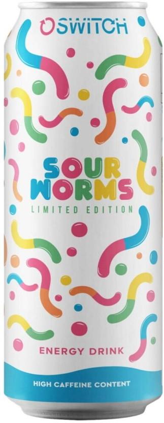 Switch Sour Worms Limited Edition Energy Drink (Sour Flavoured, 24 x 500 ml)