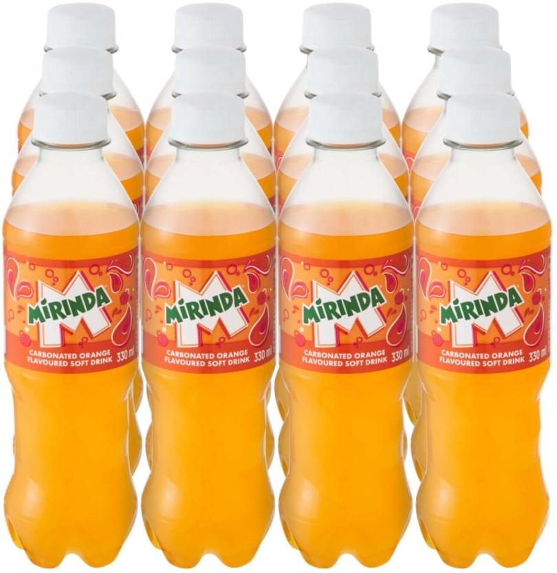Mirinda Carbonated Orange flavoured Soft Drink (12 x 330 ml)