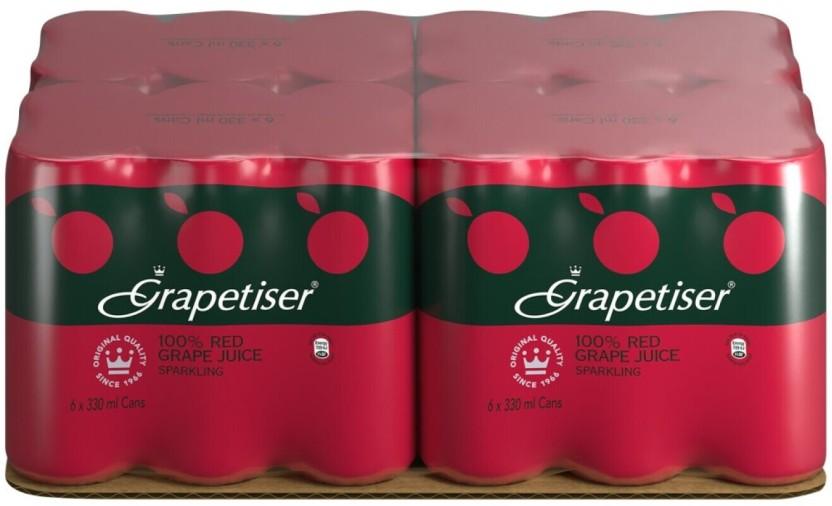 Grapetiser Red Grape Juice Sparkling (24 x 330 ml)