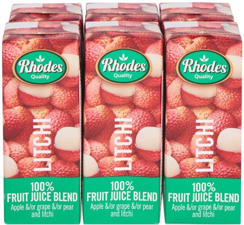 Rhodes Litchi 100% Fruit Juice Blend (6 x 200 ml)
