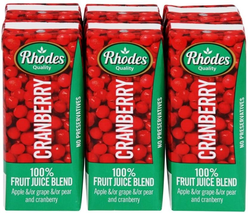 Rhodes Cranberry 100% Fruit Juice Blend (6 x 200 ml)