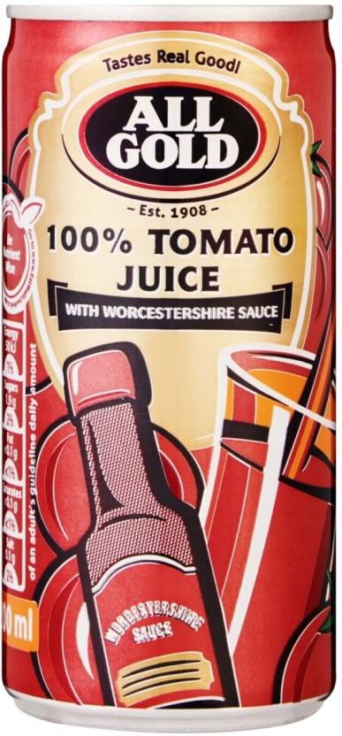 All Gold 100% Tomato Juice With Worcestershire Sauce (200 ml)