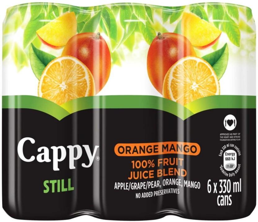 Cappy Still Orange Mango 100 % Fruit Juice Blend (6 x 330 ml)