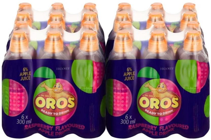 Oros Raspberry Flavoured Apple Drink (24 x 300 ml)