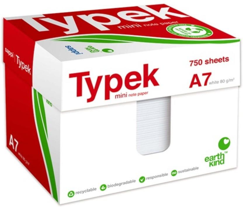 Typek A7 87 gsm Acrylic Paper (Set of 750, White)
