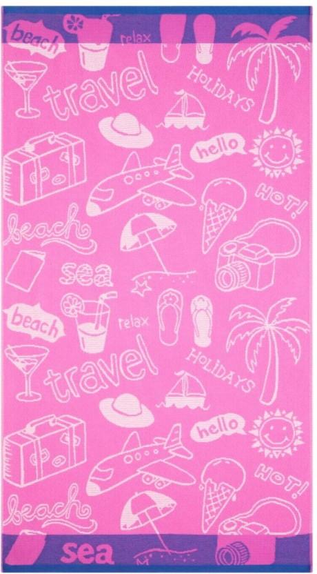 Home Living Sand Free Beach Towel Cotton Beach Towel (Pink, 17.7 inch x 9.8 inch)