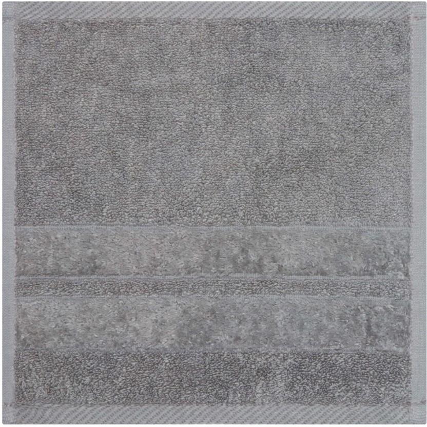 Glodina Zero Twist Face Cloth Cotton Face Towel (Grey, 30 cm x 30 cm)