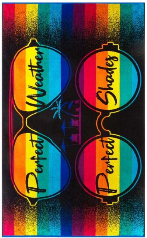 Colibri Velour Perfect Shades Cotton Beach Towel (Multicolour, 150 cm x 90 cm)