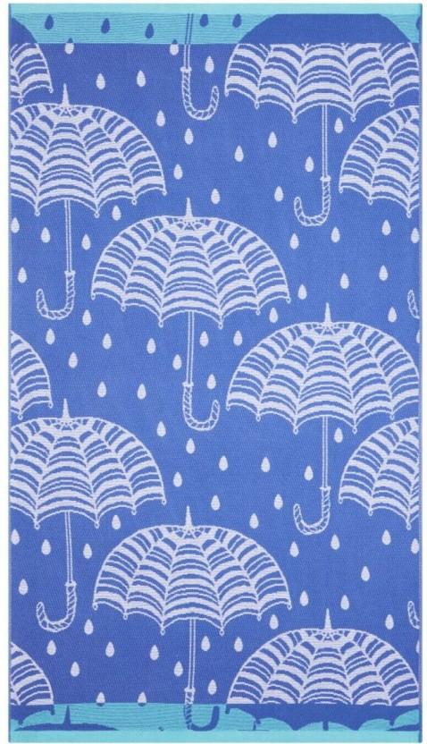 Home Living Sand Free Beach Towel Cotton Beach Towel (Blue, 17.7 inch x 9.8 inch)