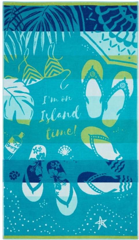 Colibri Velour Beach Towel Cotton Bath Towel (Blue, 14.8 inch x 8.5 inch)