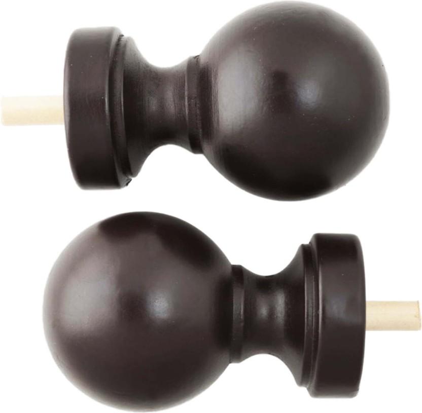 Rufflette Brown Curtain Knobs (15 cm x 4 cm) (Pack of 1)