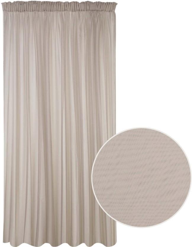 Classic Collection 290 cm (10 ft) Polyester Transparent Window Curtain (Plain, Beige)