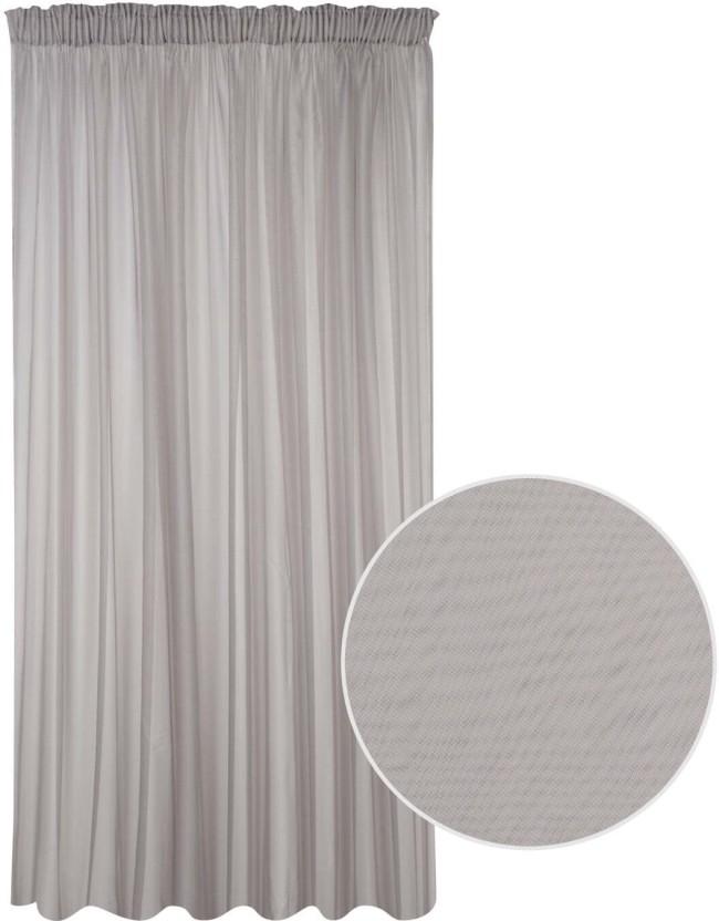 Classic Collection 290 cm (10 ft) Polyester Semi Transparent Window Curtain (Plain, Grey)