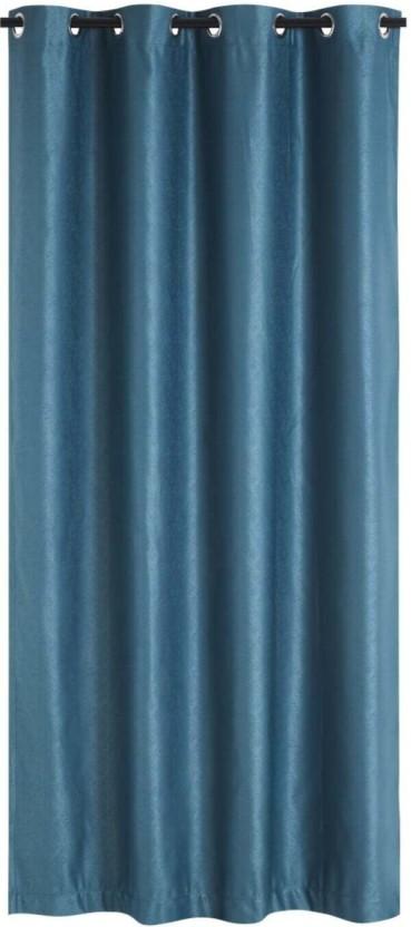 Classic Collection 140 cm (5 ft) Polyester Blackout Window Curtain (Plain, Blue)