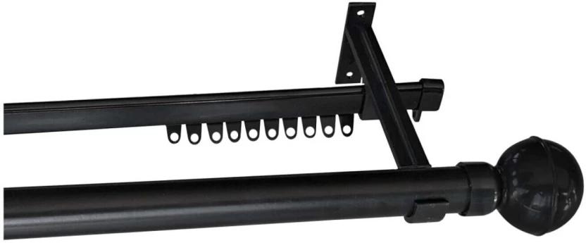 Finishing Touches Black Curtain Rods (162.5 cm x 18 cm) (Pack of 1)