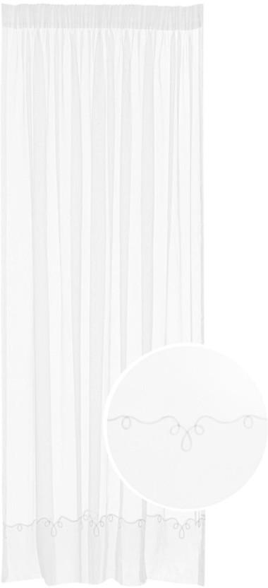 Design Collection 218 cm (7 ft) Polyester Transparent Window Curtain (Solid, White)