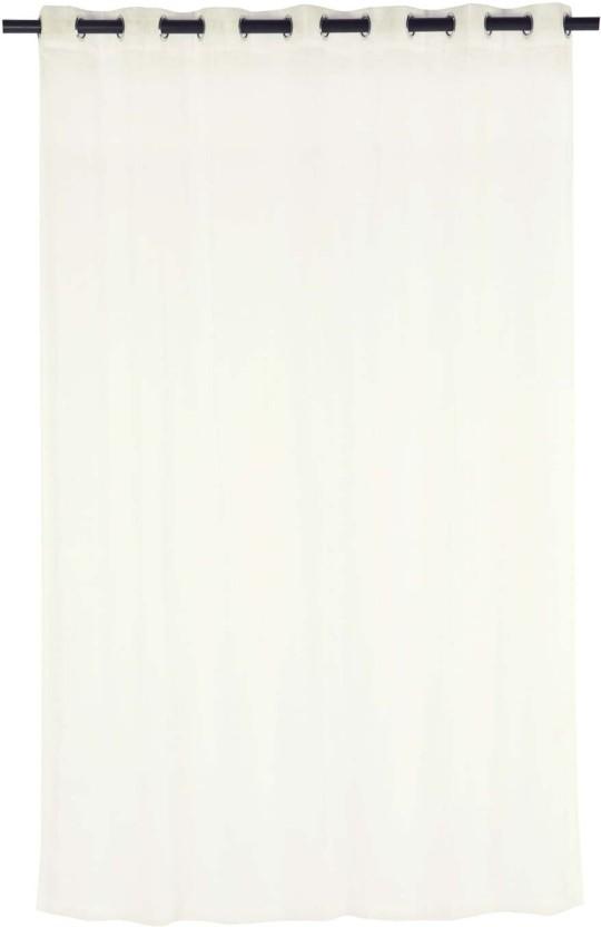 Design Collection 225 cm (7 ft) Polyester Transparent Window Curtain (Plain, Beige)