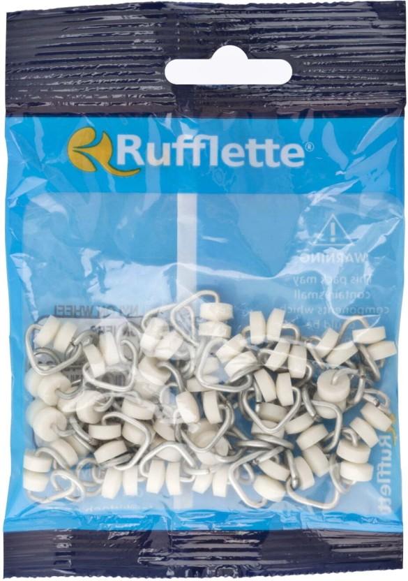 Rufflette White Wheel Runner (10 cm x 1 cm) (Pack of 1)