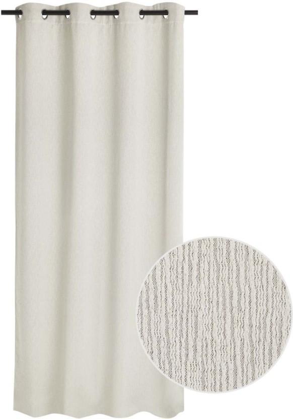 Design Collection 225 cm (7 ft) Polyester Semi Transparent Window Curtain (Solid, Beige)