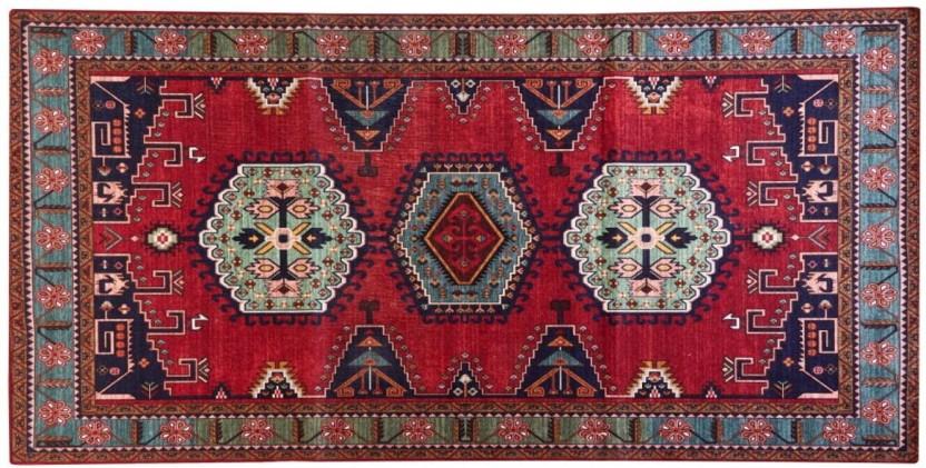 Home Living Cotton Rectangle Shape Carpet (45 cm x 30 cm, Multicolour)