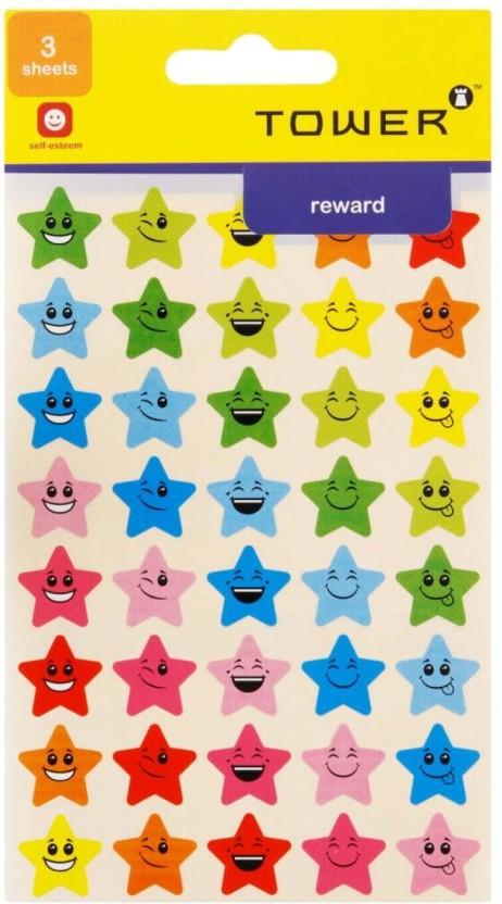 Tower 0.203 m Stars With Faces Non-reusable Sticker (Pack of 1)