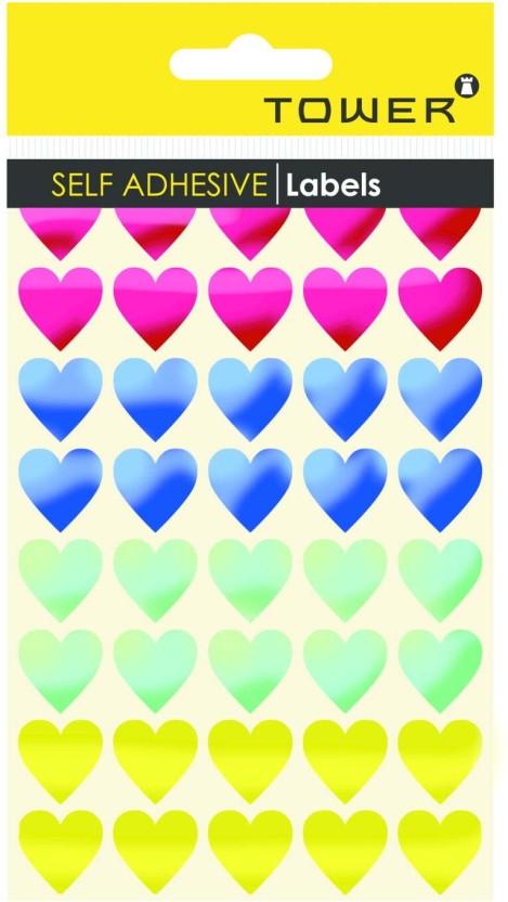 Tower 0.21 m Mixed Hearts Non-reusable Sticker (Pack of 1)