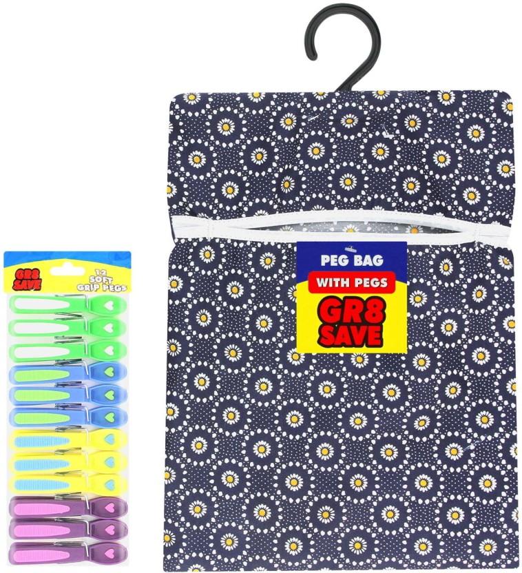 Gr8 Save Peg Bag and Free Pegs 12 (Pack of 1)
