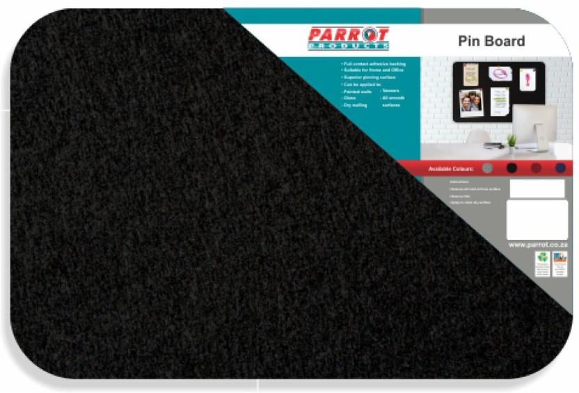 Parrot No Frame Pin Board Chalkboard with Pin-Up Area  Bulletin Board (Black)