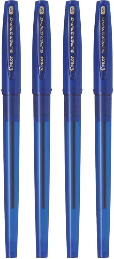 Pilot Super Grip Gel Pen (Pack of 4, Blue)