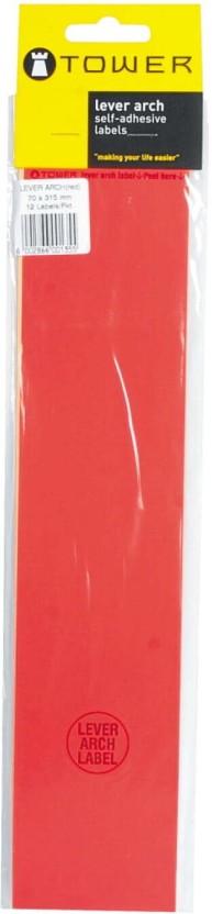 TOWER Self-adhesive lever arch labels Self Adhesive Paper Label (Red)