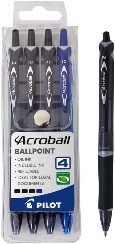 Pilot Acroball Ball Pen (Pack of 4, Blue)
