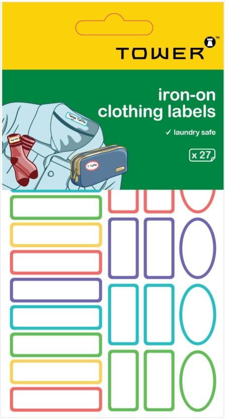 TOWER Iron-On Clothing Labels Self Adhesive Paper Label (Multicolor)