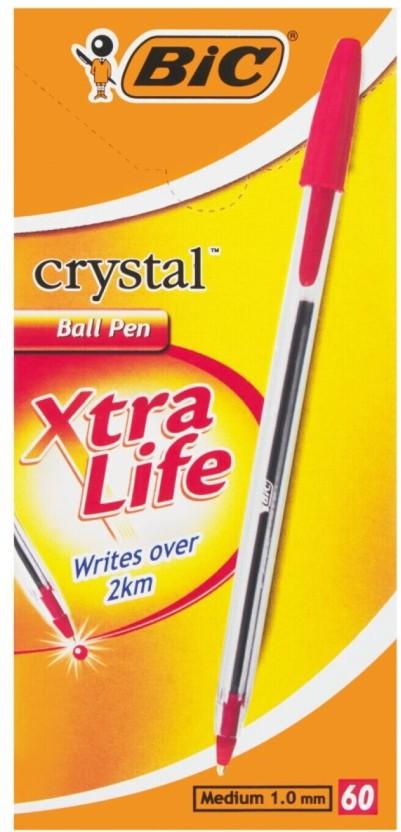 Bic Crystal Ball Pen (Pack of 60, Red)