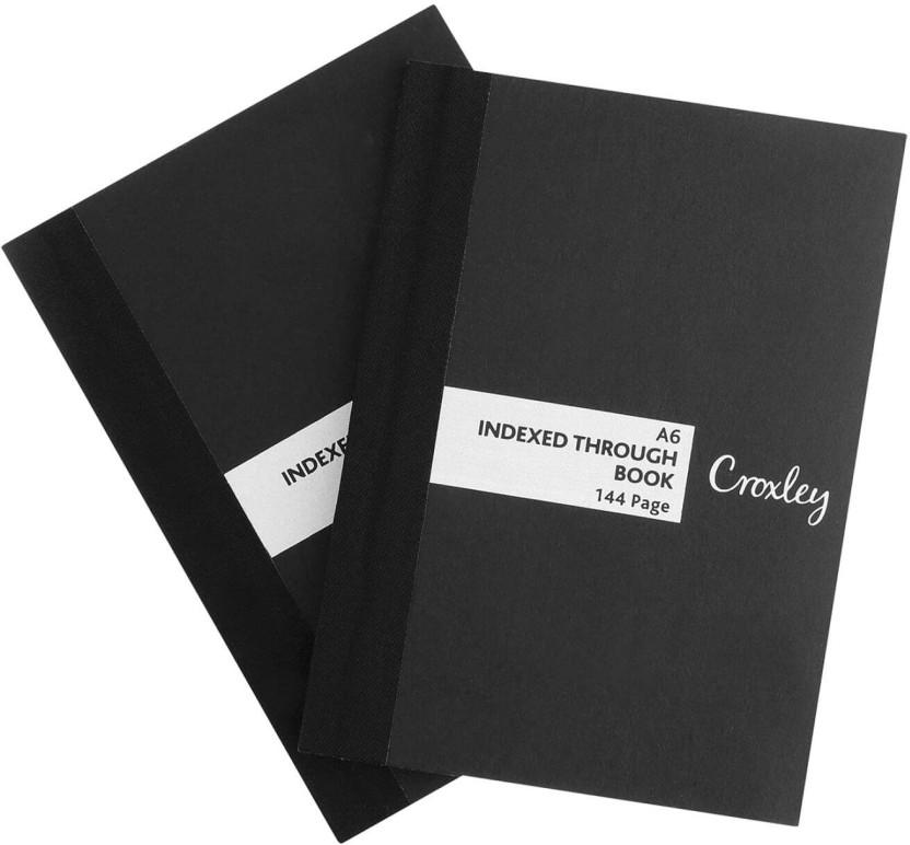 Croxley Indexed Through Book A6 Notebook Feint & Margin (Black)
