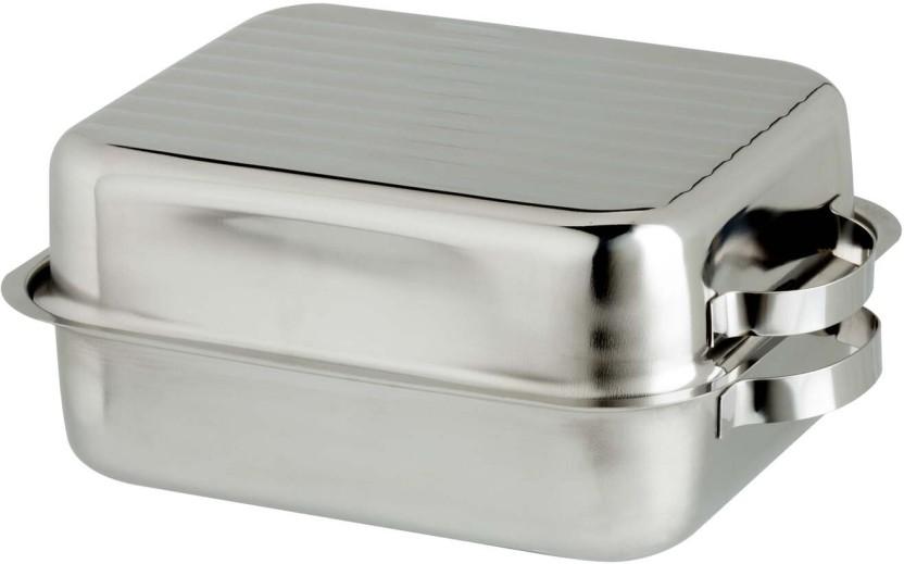 Steelking Stainless Steel Mini Roaster Tope with Lid 45 L capacity (Stainless Steel, Non-stick, Induction Bottom)