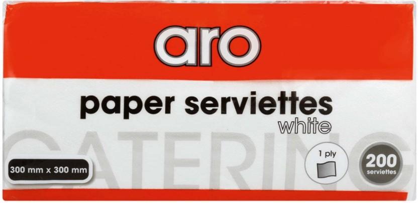 ARO Serviettes White Paper Napkins (15 Sheets)