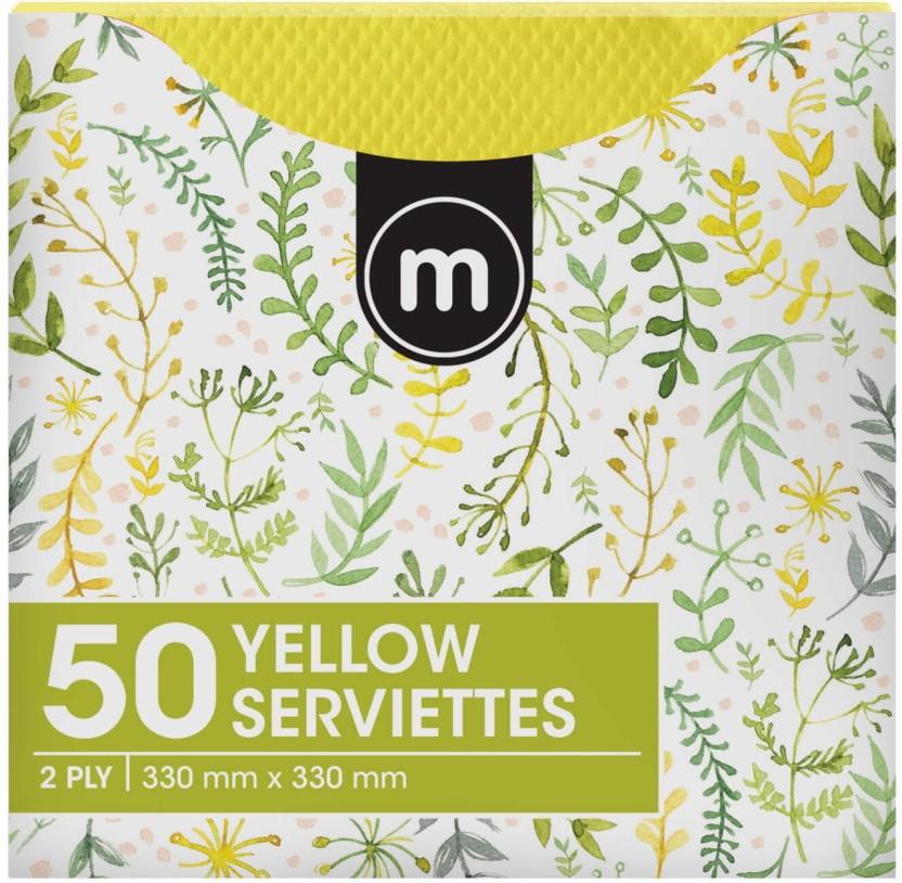 M Serviettes Yellow Cloth Napkins