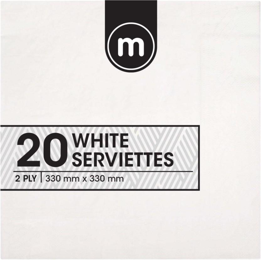 M Serviettes White Paper Napkins
